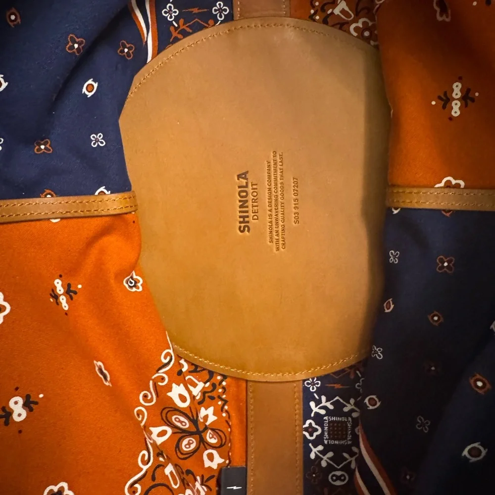 Shinola Derby Bandana Tote- Blue and Orange Bag - Picture 3 of 7